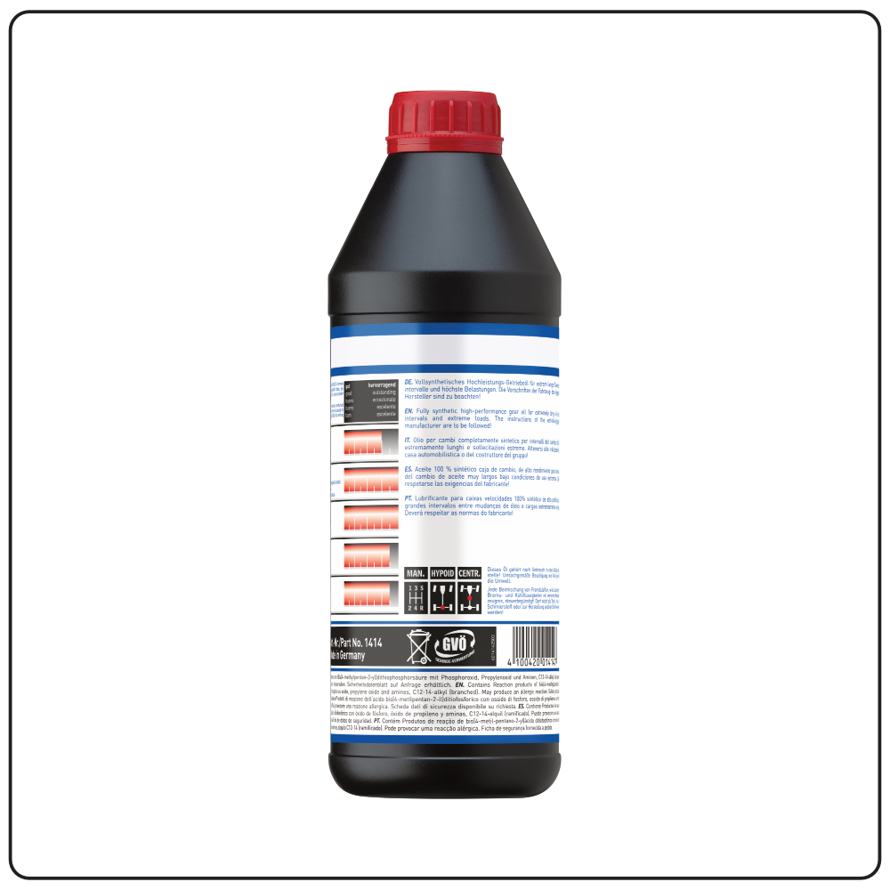 Fully Synthetic Gear Oil (GL5) SAE 75W-90 - 1 L - 1414