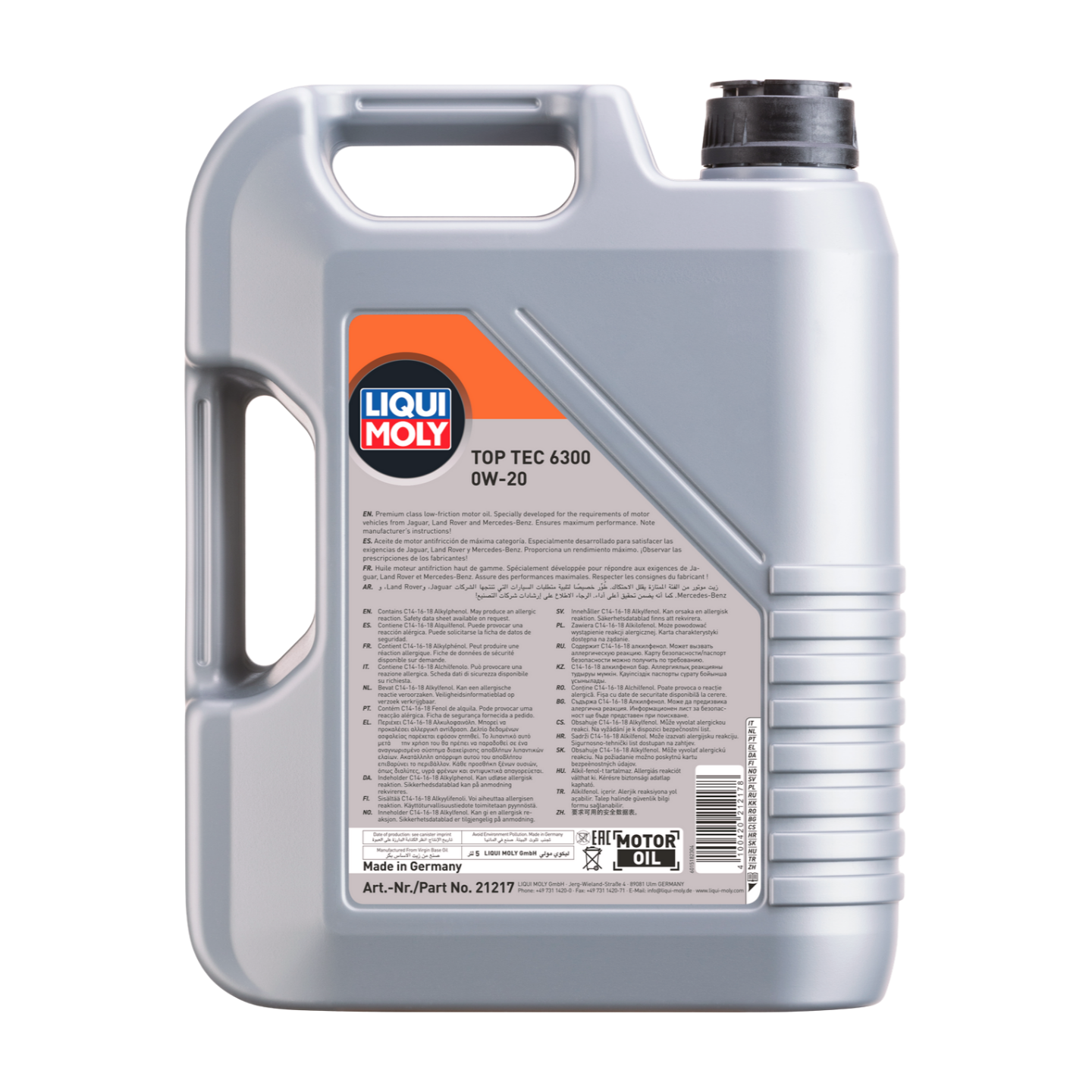 5L TOP TEC 6300 0W-20 SYNTH JAGUAR, LANDROVER, MB | Top Tec 6300 0W-20 |