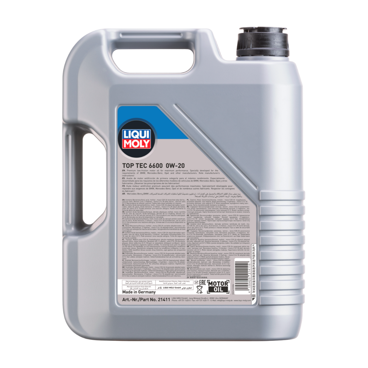 5L TOP TEC 6600 0W-20 SYNTH | Top Tec 6600 0W-20 |
