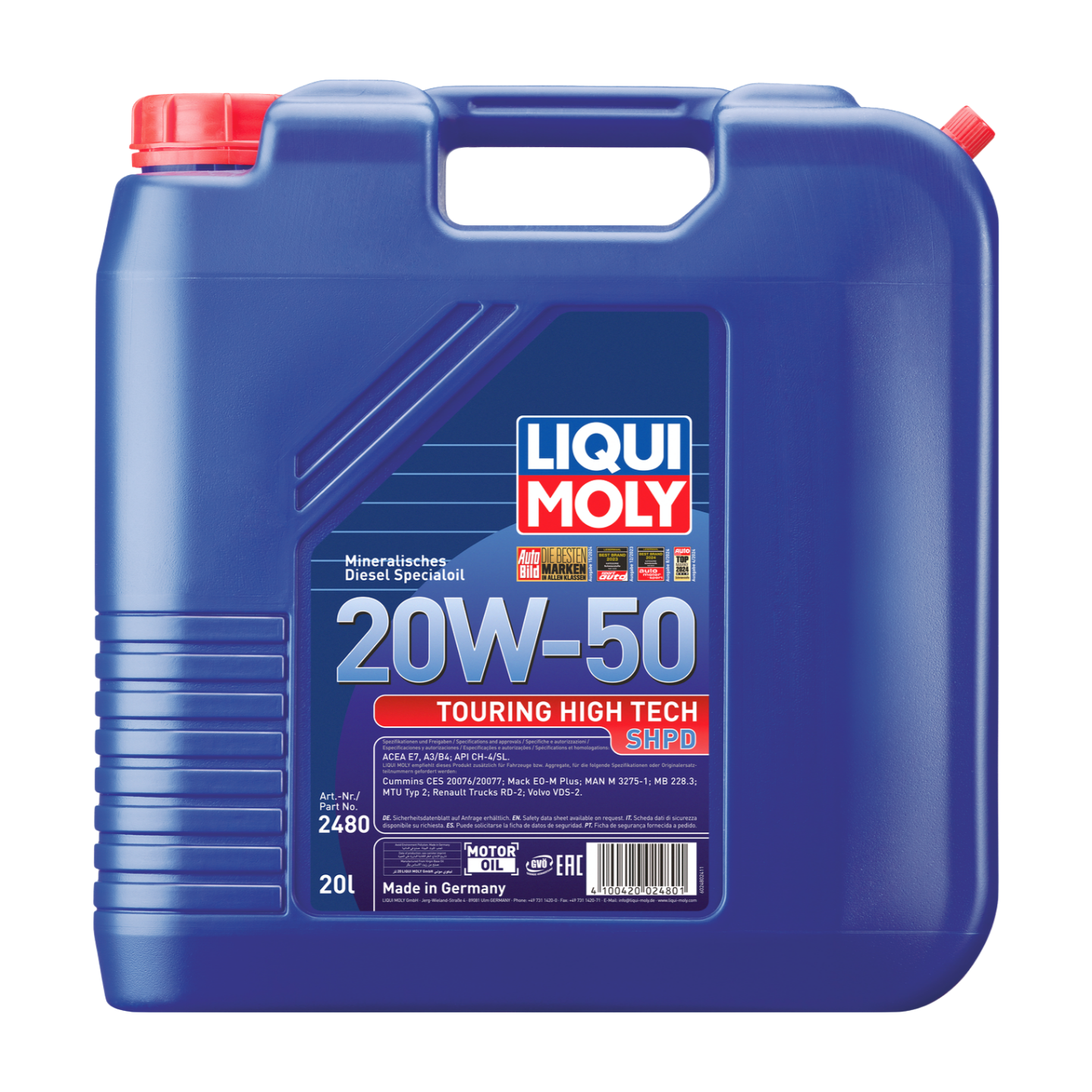20L TOURING HIGH TECH SHPD 20W-50 | Touring High Tech Motor Oil SHPD 20W-50 | 2480 |