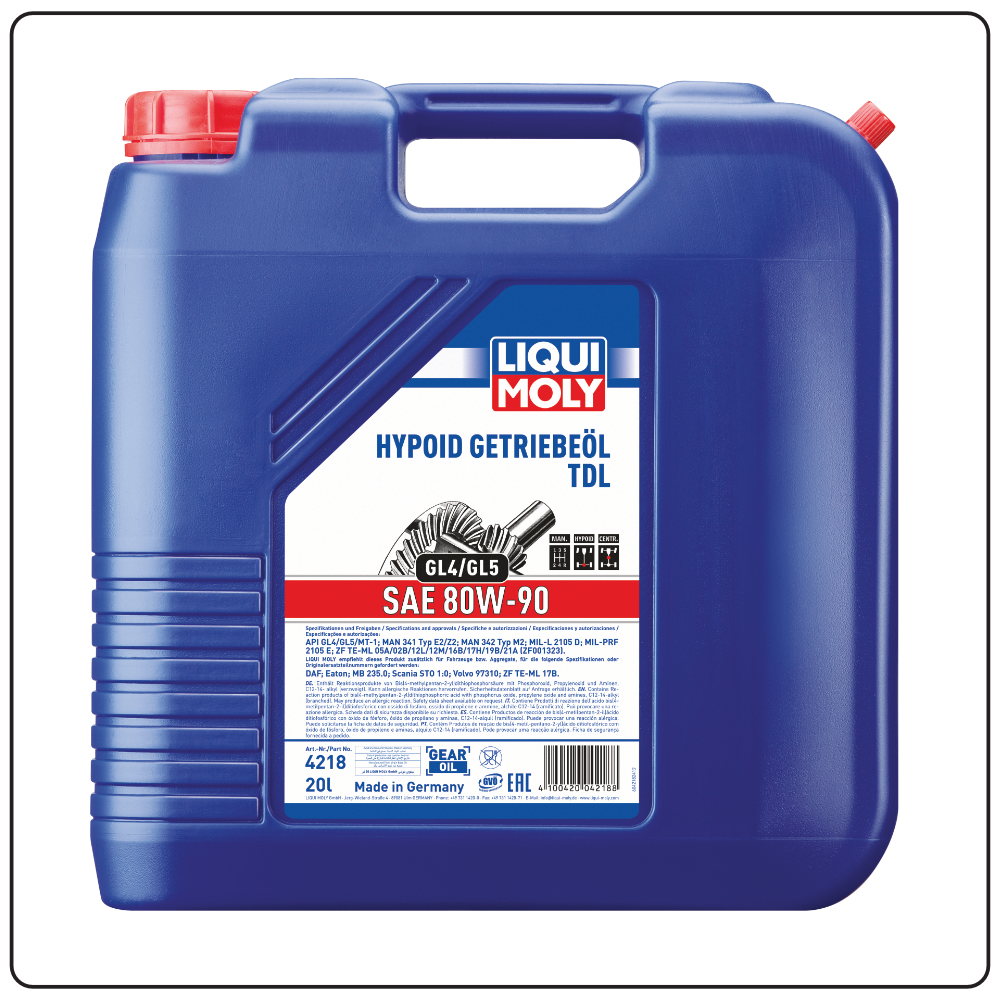 Hypoid Gear Oil (GL4/5) TDL SAE 80W-90 - 20 L - 4218